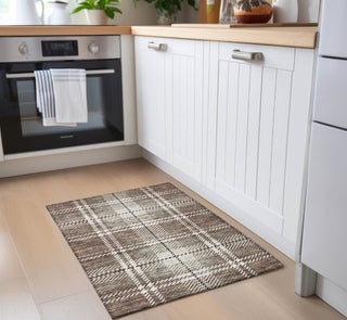 Piper Looms Chantille Plaid ACN935 Brown Machine Washable Area Rug Scatter Lifestyle Image Feature