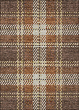 Piper Looms Chantille Plaid ACN935 Chocolate Machine Washable Area Rug main image