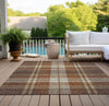 Piper Looms Chantille Plaid ACN935 Chocolate Machine Washable Area Rug Outdoor Lifestyle Image Feature