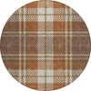 Piper Looms Chantille Plaid ACN935 Chocolate Machine Washable Area Rug Round Main Image