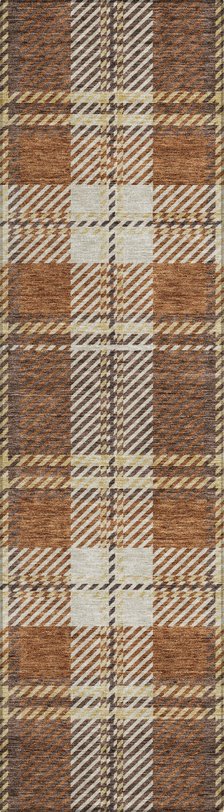 Piper Looms Chantille Plaid ACN935 Chocolate Machine Washable Area Rug Runner Main Image