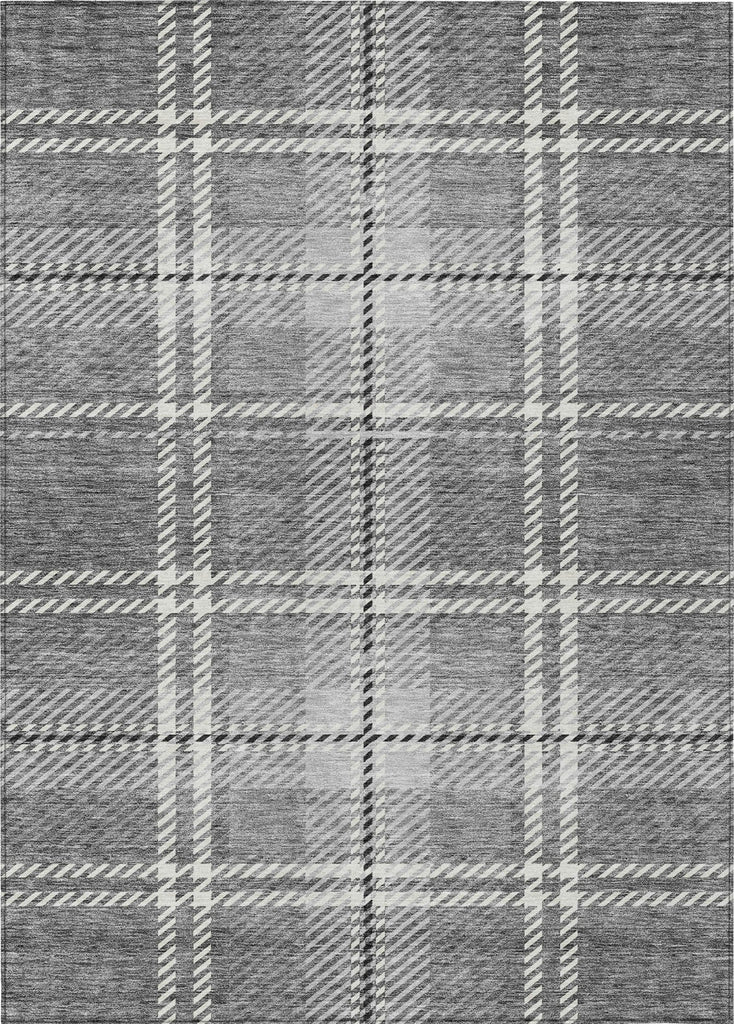 Piper Looms Chantille Plaid ACN935 Gray Machine Washable Area Rug main image