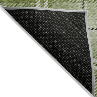 Piper Looms Chantille Plaid ACN935 Green Machine Washable Area Rug Backing Image