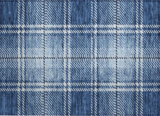 Piper Looms Chantille Plaid ACN935 Navy Machine Washable Area Rug Scatter Main Image