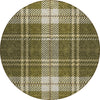 Piper Looms Chantille Plaid ACN935 Olive Machine Washable Area Rug Round Main Image