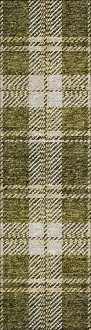 Piper Looms Chantille Plaid ACN935 Olive Machine Washable Area Rug Runner Main Image