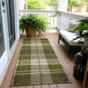 Piper Looms Chantille Plaid ACN935 Olive Machine Washable Area Rug Runner Outdoor Lifestyle Image Feature