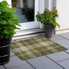 Piper Looms Chantille Plaid ACN935 Olive Machine Washable Area Rug Scatter Outdoor Lifestyle Image Feature