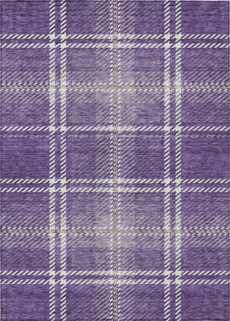 Piper Looms Chantille Plaid ACN935 Purple Machine Washable Area Rug main image