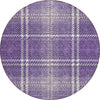 Piper Looms Chantille Plaid ACN935 Purple Machine Washable Area Rug Round Main Image