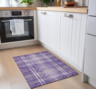 Piper Looms Chantille Plaid ACN935 Purple Machine Washable Area Rug Scatter Lifestyle Image Feature