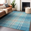 Piper Looms Chantille Plaid ACN935 Teal Machine Washable Area Rug Lifestyle Image Feature