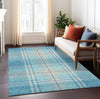 Piper Looms Chantille Plaid ACN935 Teal Machine Washable Area Rug Lifestyle Image Feature