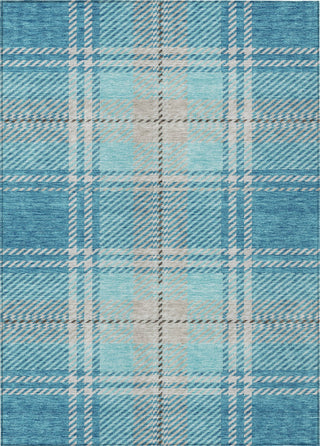 Piper Looms Chantille Plaid ACN935 Teal Machine Washable Area Rug main image