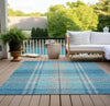 Piper Looms Chantille Plaid ACN935 Teal Machine Washable Area Rug Outdoor Lifestyle Image Feature