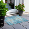 Piper Looms Chantille Plaid ACN935 Teal Machine Washable Area Rug Scatter Outdoor Lifestyle Image Feature