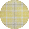 Piper Looms Chantille Plaid ACN935 Yellow Machine Washable Area Rug Round Main Image