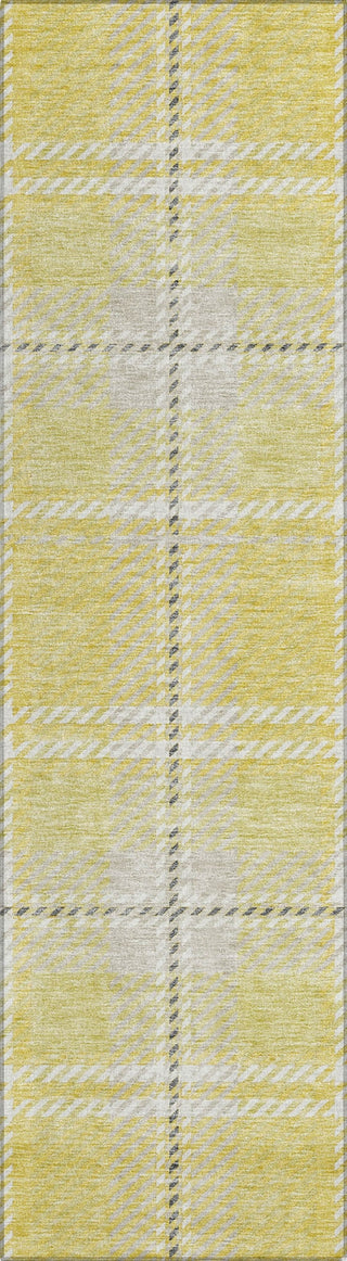 Piper Looms Chantille Plaid ACN935 Yellow Machine Washable Area Rug Runner Main Image