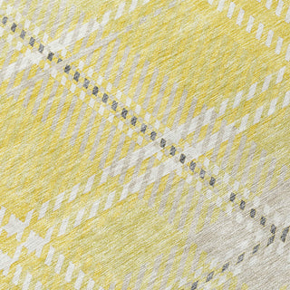 Piper Looms Chantille Plaid ACN935 Yellow Machine Washable Area Rug Swatch Image