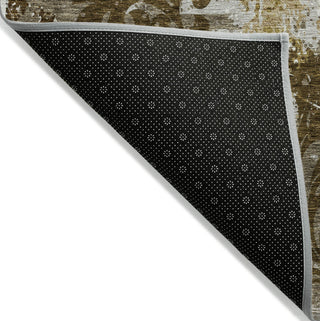 Piper Looms Chantille Damask ACN936 Brown Machine Washable Area Rug Backing Image