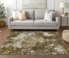 Piper Looms Chantille Damask ACN936 Brown Machine Washable Area Rug Lifestyle Image Feature
