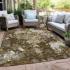Piper Looms Chantille Damask ACN936 Brown Machine Washable Area Rug Outdoor Lifestyle Image Feature