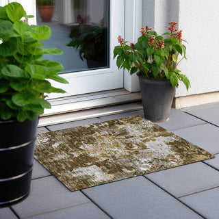 Piper Looms Chantille Damask ACN936 Brown Machine Washable Area Rug Scatter Outdoor Lifestyle Image Feature