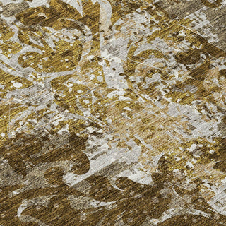 Piper Looms Chantille Damask ACN936 Brown Machine Washable Area Rug Swatch Image