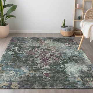 Piper Looms Chantille Damask ACN936 Fern Machine Washable Area Rug Lifestyle Image Feature