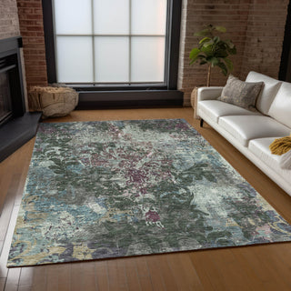 Piper Looms Chantille Damask ACN936 Fern Machine Washable Area Rug Lifestyle Image Feature