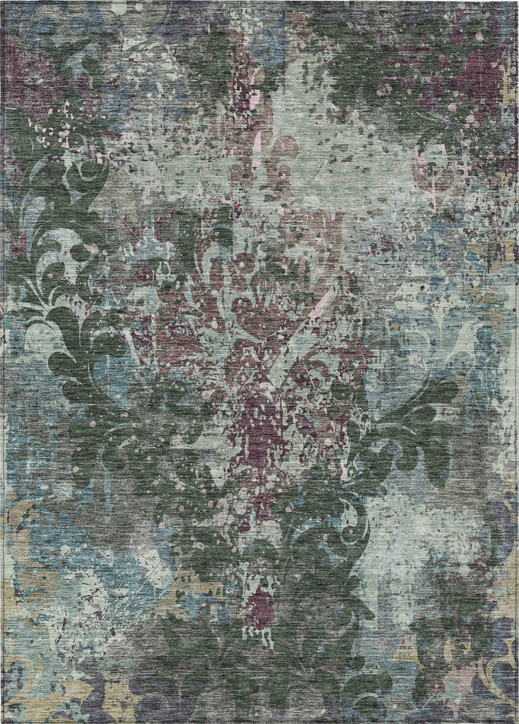 Piper Looms Chantille Damask ACN936 Fern Machine Washable Area Rug main image