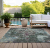 Piper Looms Chantille Damask ACN936 Fern Machine Washable Area Rug Outdoor Lifestyle Image Feature
