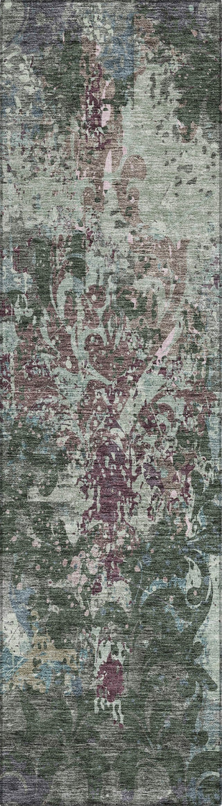 Piper Looms Chantille Damask ACN936 Fern Machine Washable Area Rug Runner Main Image