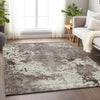 Piper Looms Chantille Damask ACN936 Taupe Machine Washable Area Rug Lifestyle Image Feature