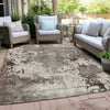 Piper Looms Chantille Damask ACN936 Taupe Machine Washable Area Rug Outdoor Lifestyle Image Feature