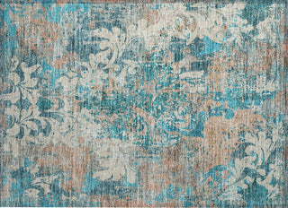 Piper Looms Chantille Damask ACN936 Teal Machine Washable Area Rug Scatter Main Image