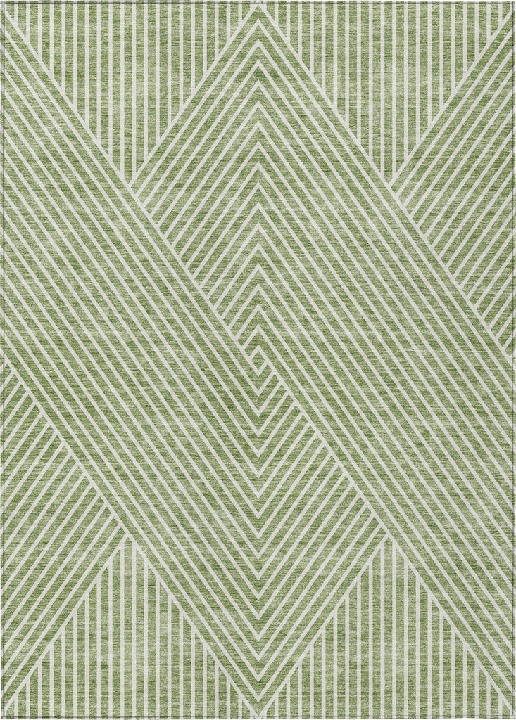 Piper Looms Chantille Geometric ACN937 Aloe Machine Washable Area Rug main image