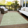 Piper Looms Chantille Geometric ACN937 Aloe Machine Washable Area Rug Outdoor Lifestyle Image Feature