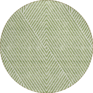 Piper Looms Chantille Geometric ACN937 Aloe Machine Washable Area Rug Round Main Image