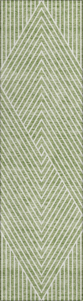 Piper Looms Chantille Geometric ACN937 Aloe Machine Washable Area Rug Runner Main Image