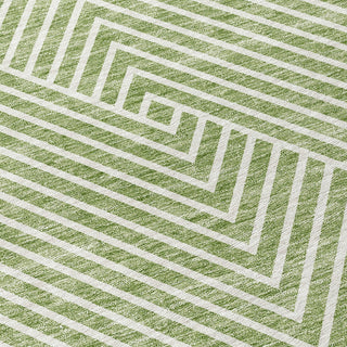 Piper Looms Chantille Geometric ACN937 Aloe Machine Washable Area Rug Swatch Image