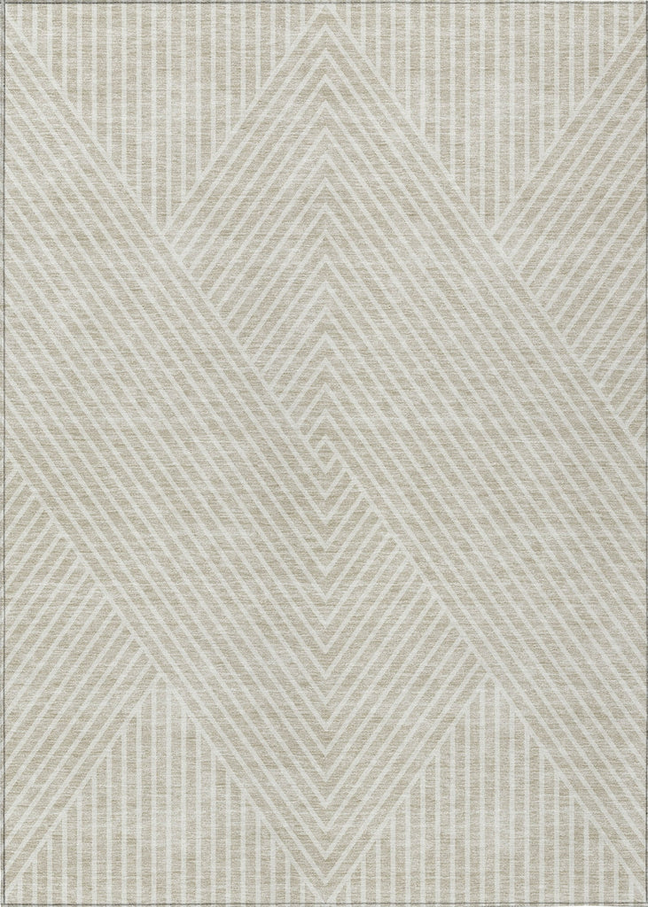 Piper Looms Chantille Geometric ACN937 Beige Machine Washable Area Rug main image