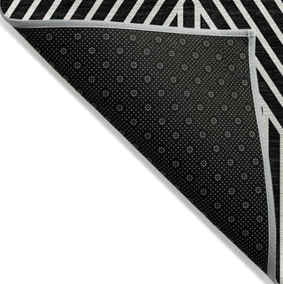 Piper Looms Chantille Geometric ACN937 Black Machine Washable Area Rug Backing Image