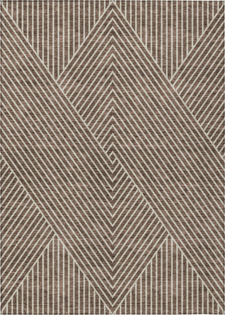 Piper Looms Chantille Geometric ACN937 Brown Machine Washable Area Rug main image