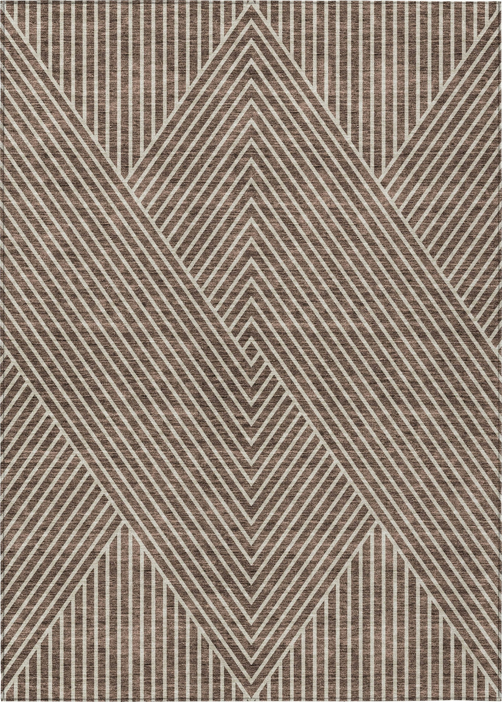 Piper Looms Chantille Geometric ACN937 Brown Machine Washable Area Rug ...