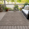 Piper Looms Chantille Geometric ACN937 Brown Machine Washable Area Rug Outdoor Lifestyle Image Feature
