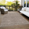 Piper Looms Chantille Geometric ACN937 Brown Machine Washable Area Rug Outdoor Lifestyle Image Feature