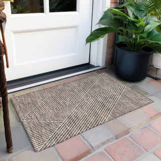 Piper Looms Chantille Geometric ACN937 Brown Machine Washable Area Rug Scatter Outdoor Lifestyle Image Feature