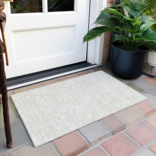 Piper Looms Chantille Geometric ACN937 Ivory Machine Washable Area Rug Scatter Outdoor Lifestyle Image Feature
