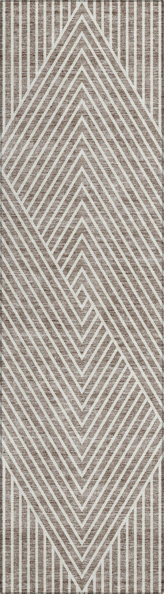 Piper Looms Chantille Geometric ACN937 Taupe Machine Washable Area Rug Runner Main Image